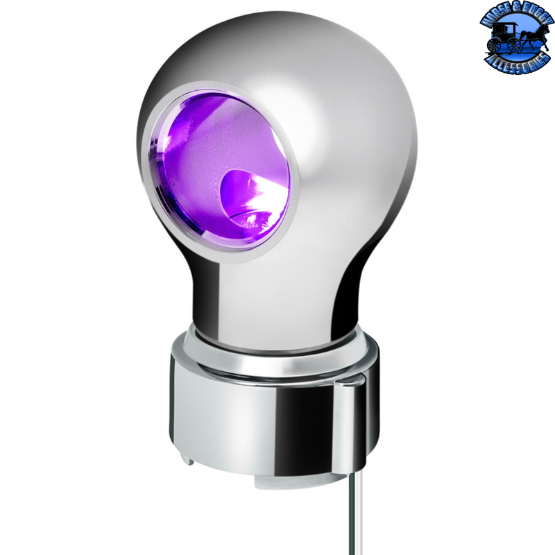 THREAD-ON CHARLOTTE STYLE GEARSHIFT KNOB WITH LED 9/10 SPEED ADAPTER  (Choose Finish)(Choose LED Color)