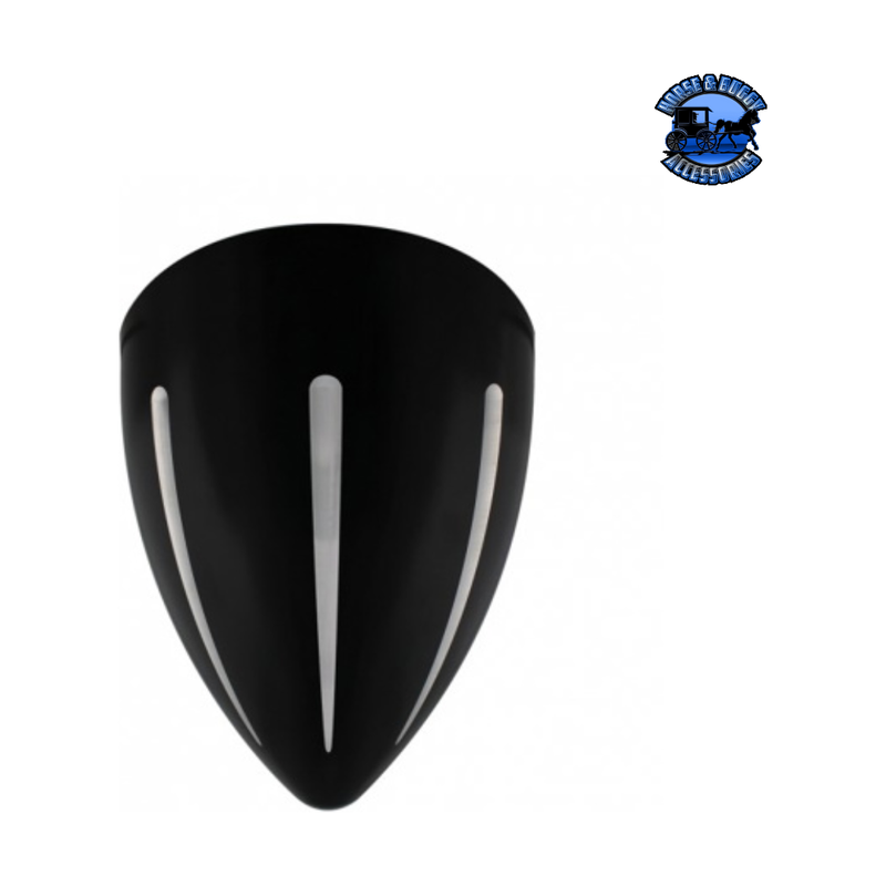 Black "BILLET" Style Groove Headlight Housing With Visor #31498 HEADLIGHT Black