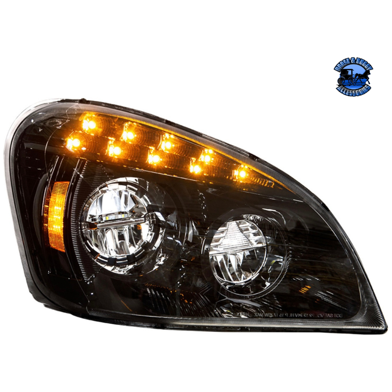 LED HEADLIGHT FOR 2008-2017 FREIGHTLINER CASCADIA (Choose Color) (Choose Side) Headlight Black / Passenger's Side Tan