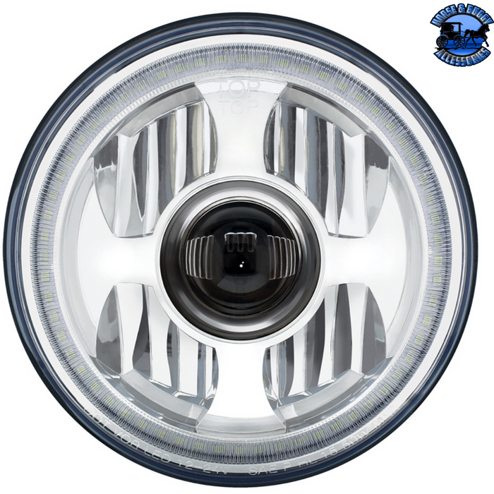 Light Gray ULTRALIT - High Power LED 7" Projection Headlight With Dual Color LED Position Halo Ring #31496 HEADLIGHT