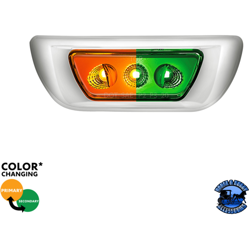 3 LED DOUBLE FURY CAB LIGHT FOR 2013-2021 KENWORTH T680 & 2012-2021 PETERBILT 579 (Choose LED Color) CAB LIGHT Amber and Green Forest Green