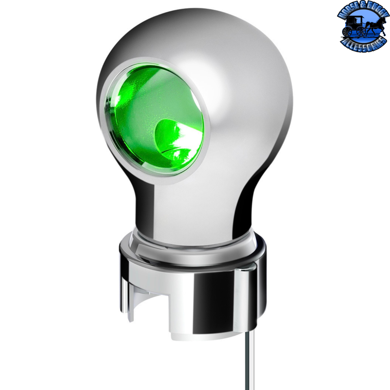 THREAD-ON CHARLOTTE STYLE GEARSHIFT KNOB WITH LED 13/15/18 SPEED ADAPTER  (Choose Finish)(Choose LED Color)