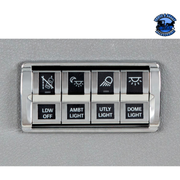 CHROME 4-SWITCH DASH PANEL TRIM FOR 2018-2023 FREIGHTLINER CASCADIA #42444 Dash Panel Trim Dark Gray