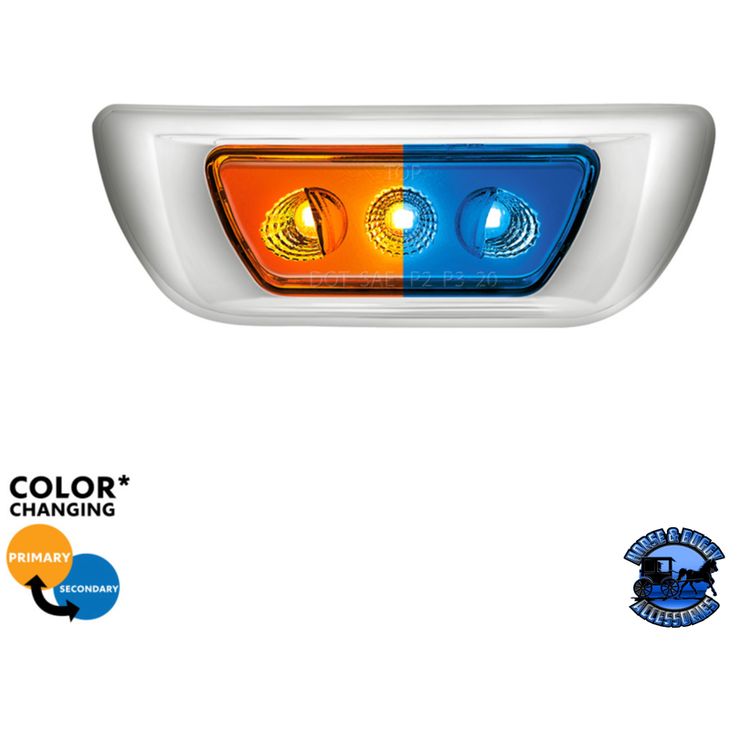 3 LED DOUBLE FURY CAB LIGHT FOR 2013-2021 KENWORTH T680 & 2012-2021 PETERBILT 579 (Choose LED Color) CAB LIGHT Amber and Blue Dark Slate Gray