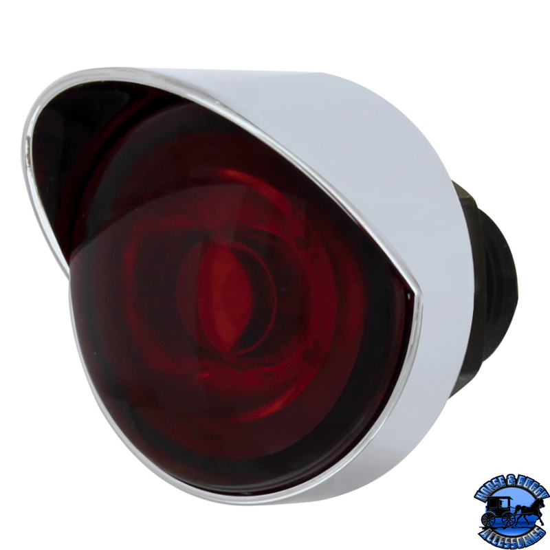 3 High Power LED 1" Light (Clearance/Marker) With Visor - Red LED/Red Lens #36898