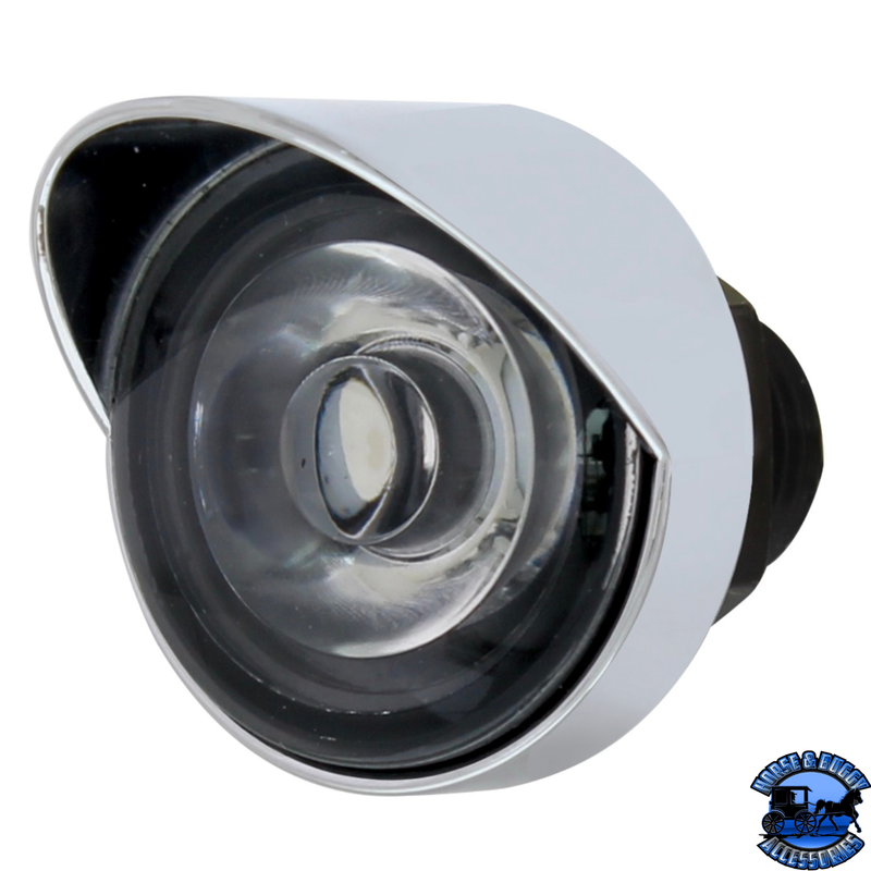 3 High Power LED 1" Light (Clearance/Marker) With Visor - Amber LED/Clear Lens #36905