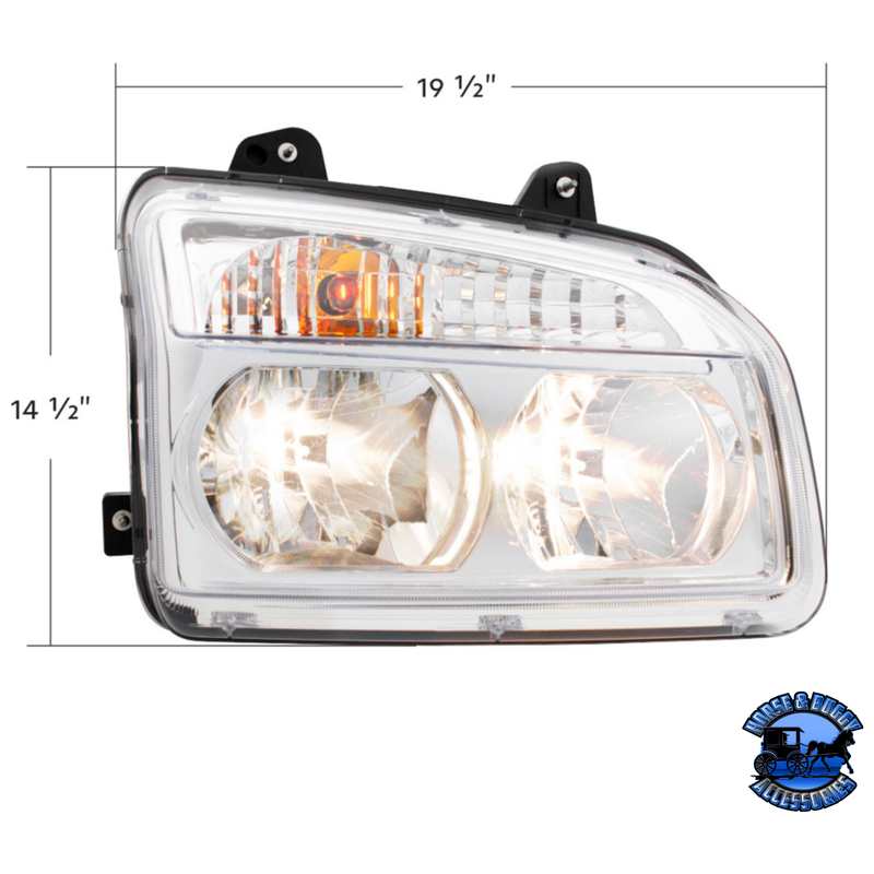 HEADLIGHT ASSEMBLY FOR 2015-2025 KENWORTH T880 (Choose Side) HEADLIGHT Drivers,Passengers Light Gray