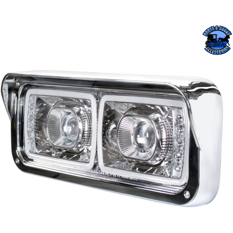 HIGH POWER LED PROJECTION HEADLIGHT WITH LED TURN SIGNAL & POSITION LIGHT BAR (Choose Color) (Choose Side) LED Headlight Chrome / Driver's Side,Chrome / Passenger's Side,Black / Driver's Side,Black / Passenger's Side Light Gray