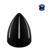 Black "Billet" Style Groove Headlight With Visor H4 Bulb With 34 Amber LED #32681 HEADLIGHT Black