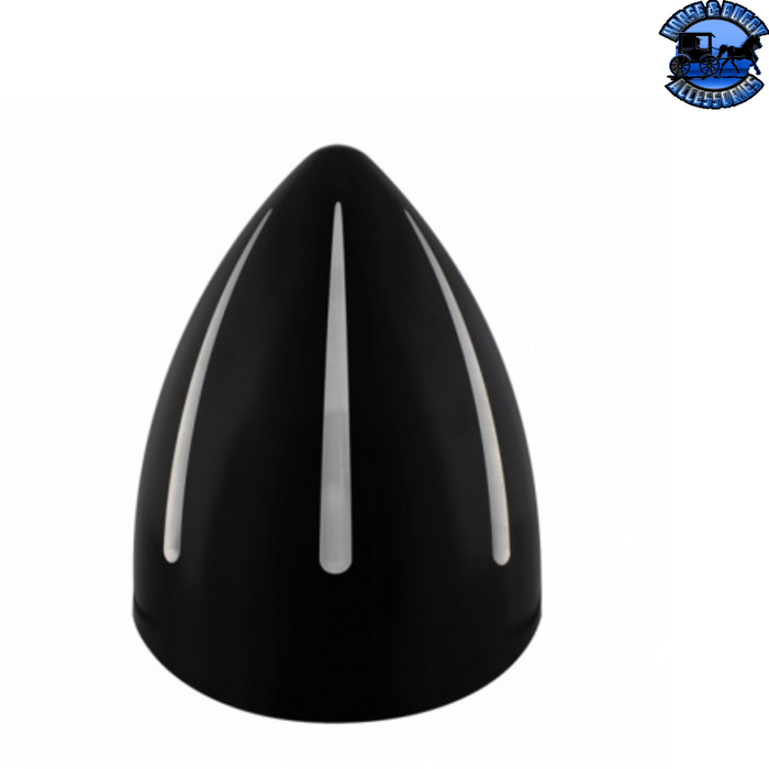 Black Black "Billet" Style Groove Headlight With Visor H4 Bulb With 34 Amber LED #32681 HEADLIGHT
