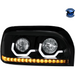 Tan PROJECTION HEADLIGHT WITH LED TURN SIGNAL & LIGHT BAR FOR FREIGHTLINER CENTURY (Choose Color) (Choose Side) HEADLIGHT Balck / Passenger's Side
