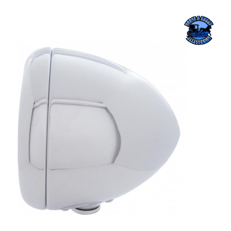 GUIDE 682-C STYLE HEADLIGHT H4 BULB WITH 34 AMBER LED (Choose Color) HEADLIGHT Stainless,Chrome,Black Light Gray