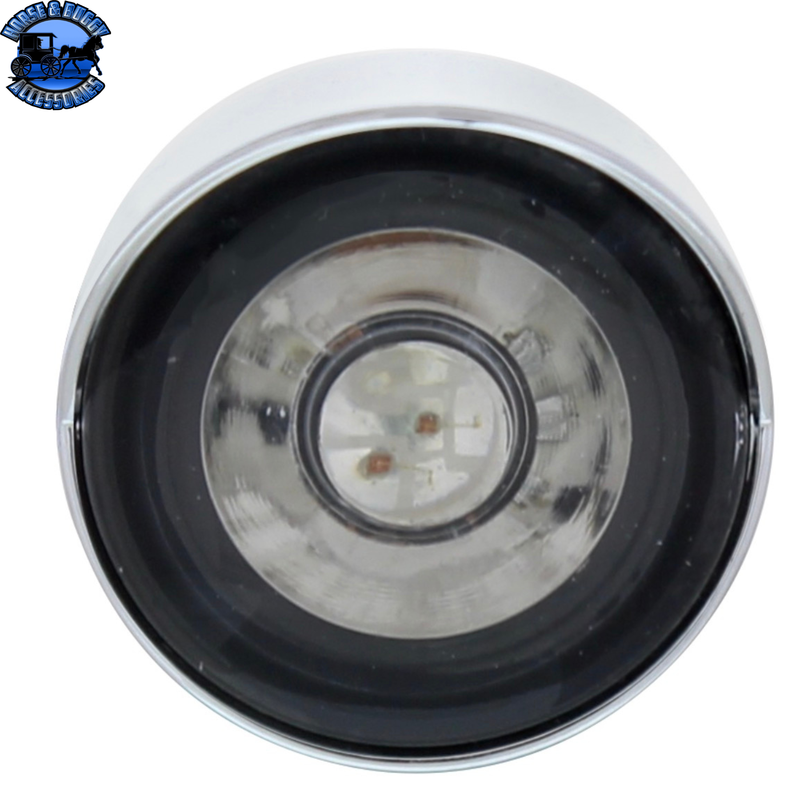 3 High Power LED 1" Light (Clearance/Marker) With Visor - Blue LED/Clear Lens #36906