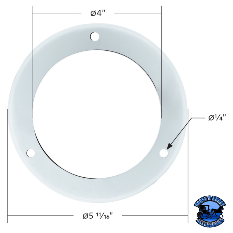 304 STAINLESS STEEL LIGHT BEZEL FOR 4" FLANGE MOUNT LED LIGHT #20544 bezel Light Gray