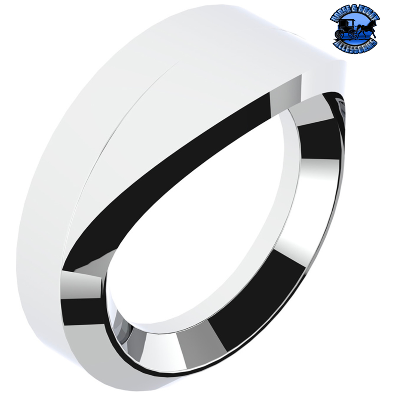 CHROME PLASTIC SMALL GAUGE BEZEL FOR 1996-2010 FREIGHTLINER CENTURY (Choose Visor) Gauge Bezel With Black