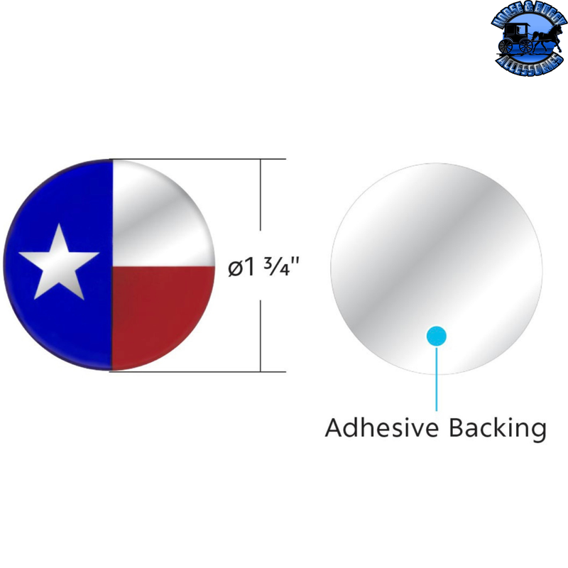 1-3/4" Round Glossy Sticker - Texas Flag #22942