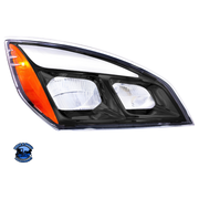 CHROME LED HEADLIGHT FOR 2018-2023 FREIGHTLINER CASCADIA - PAIR (Choose Color) (Choose Side) HEADLIGHT Black / Passenger's Side Dark Slate Gray