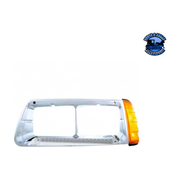 19 LED HEADLIGHT BEZEL WITH TURN SIGNAL FOR 1989-2009 FREIGHTLINER FLD (Choose Color) (Choose Side) LED Headlight Bezel Clear / Driver's Side Light Gray