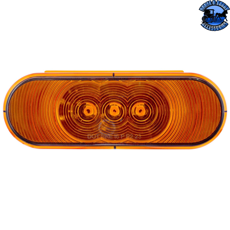 3 LED 6" Oval Light(Turn Signal)-Amber LED/Amber Lens #38066B