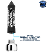 THREAD-ON BROOKLYN STYLE SPIKE GEARSHIFT KNOB WITH 9/10 SPEED ADAPTER - MATTE BLACK/VERTICAL #71201 Knob Light Gray