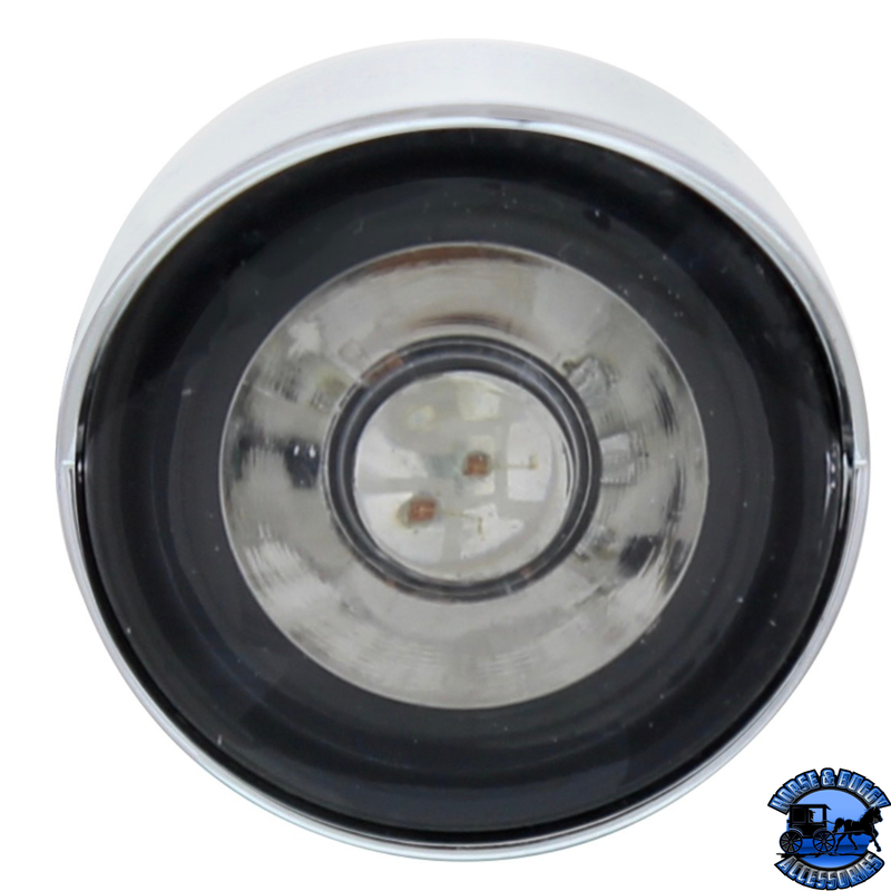 3 High Power LED 1" Light (Clearance/Marker) With Visor - Red LED/Clear Lens #36907