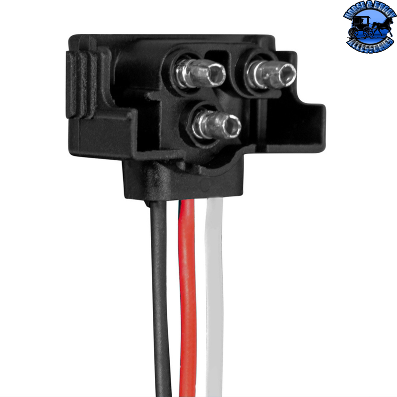 6 Count 3-Prong Male Right Angle Bullet Plugs Wire Harness Roll - 7-1/2" Lead Between Plugs #34243-6