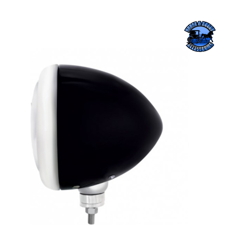 GUIDE 682-C STYLE HEADLIGHT H4 BULB WITH 10 AMBER LED (Choose Color) HEADLIGHT Chrome,Stainless,Black Black