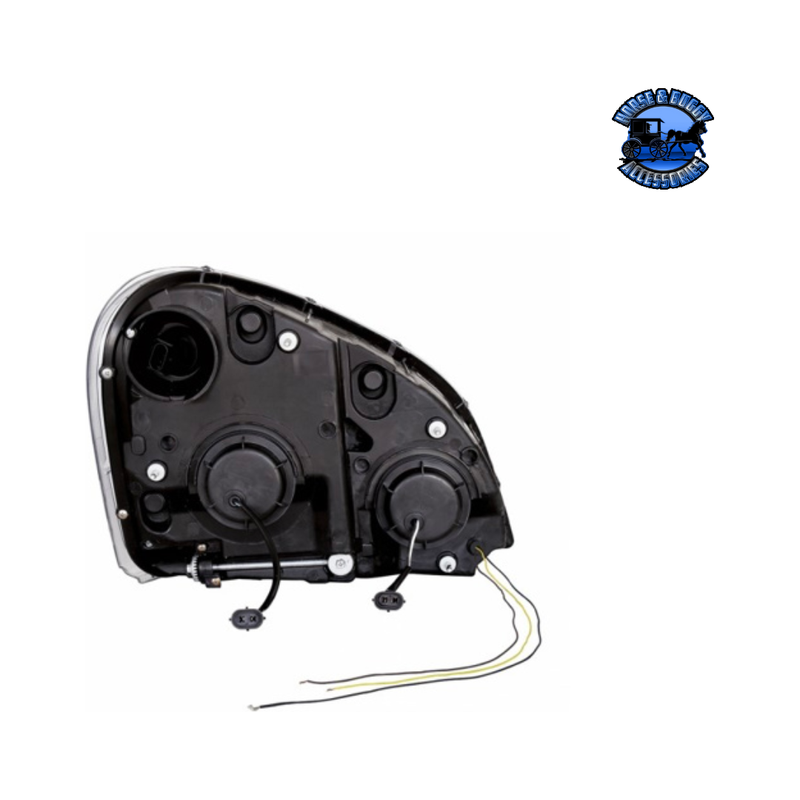 PROJECTION HEADLIGHT W/DUAL FUNCTION AMBER LED POSITION LIGHTS FOR 2008-17 FL CASCADIA (Choose Color) (Choose Side) LED Headlight Chrome / Driver's Side,Chrome / Passenger's Side,Black / Driver's Side,Black / Passenger's Side Dark Slate Gray