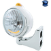 Light Gray ULTRALIT - 7" Crystal Headlight With 10 Amber LED Position Lights #S2010LED LED Headlight