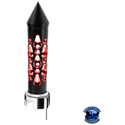 THREAD-ON BROOKLYN STYLE SPIKE GEARSHIFT KNOB WITH LED 13/15/18 SPEED ADAPTER (Choose LED Color) Knob Red Tan