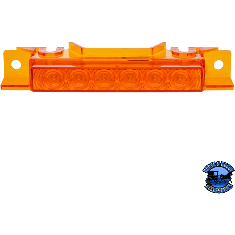 6 LED COMPETITION SERIES EXTERIOR VISOR LIGHT FOR 1996-2024 VOLVO VNL (Choose Lens Color) (Choose Package Quantity) light Amber / 1 Pack,Amber / 5 Pack,Clear / 1 Pack,Clear / 5 Pack Dark Orange