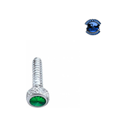 CHROME SHORT DASH SCREW FOR FREIGHTLINER WITH COLOR CRYSTAL (2-PACK) (Choose Color) Dash Screw Green Gray