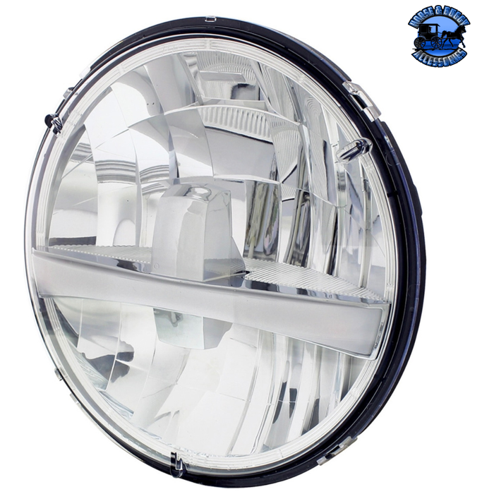 Light Gray ULTRALIT - High Power LED 7" Headlight With Turn Signal & White Position Light Bar (Choose Color) LED Headlight Amber,White