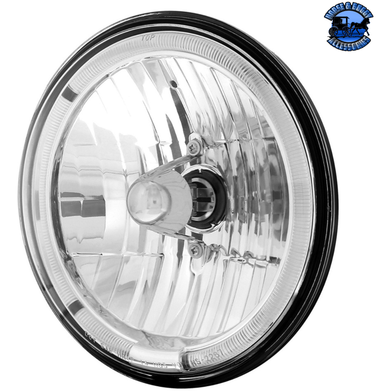 ULTRALIT - 7" CRYSTAL HEADLIGHT WITH LED HALO RING (Choose Color) HEADLIGHT Amber,White Light Gray