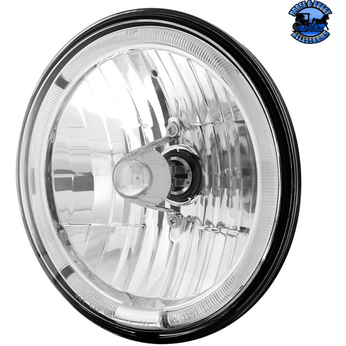 Light Gray ULTRALIT - 7" CRYSTAL HEADLIGHT WITH LED HALO RING (Choose Color) HEADLIGHT Amber,White