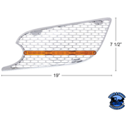 CHROME AIR INTAKE GRILLE WITH LED LIGHT FOR 2012-2021 PETERBILT 579 (Choose Lens Color) (Choose Side) Air Intake Amber / Driver's Side,Amber / Passenger's Side,Clear / Driver's Side,Clear / Passenger's Side Light Gray