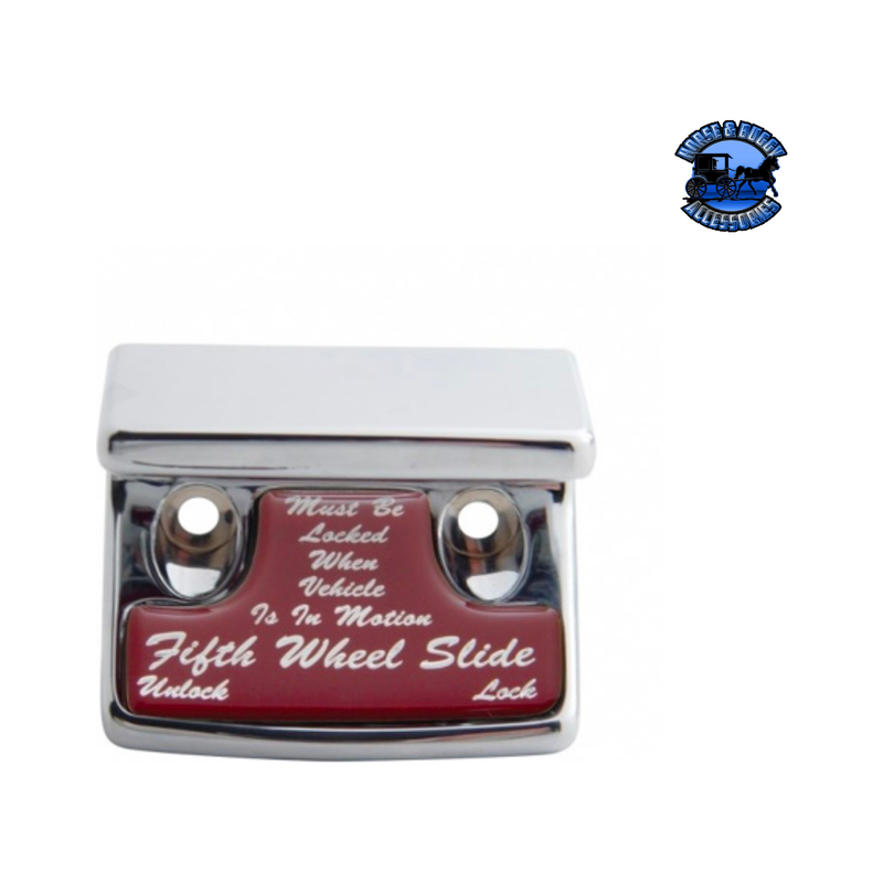 CHROME PLASTIC FIFTH WHEEL SWITCH GUARD WITH GLOSSY STICKER FOR 1990-2010 FREIGHTLINER CLASSIC (Choose Color) Fifth Wheel Switch Guard Red Gray