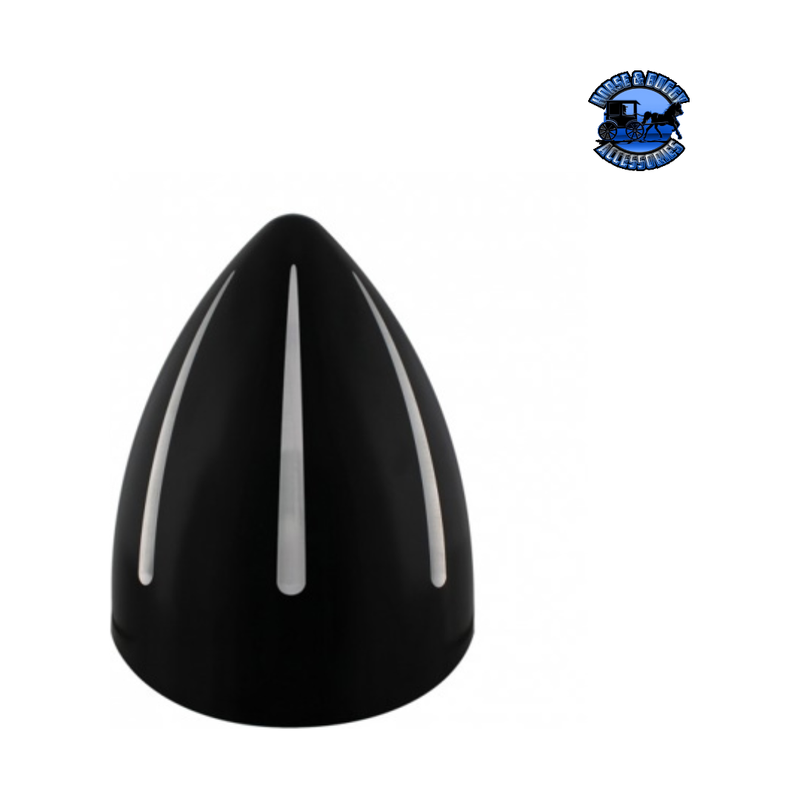 Black "Billet" Style Groove Headlight With Visor H4 Bulb With 34 White LED #32682 HEADLIGHT Black