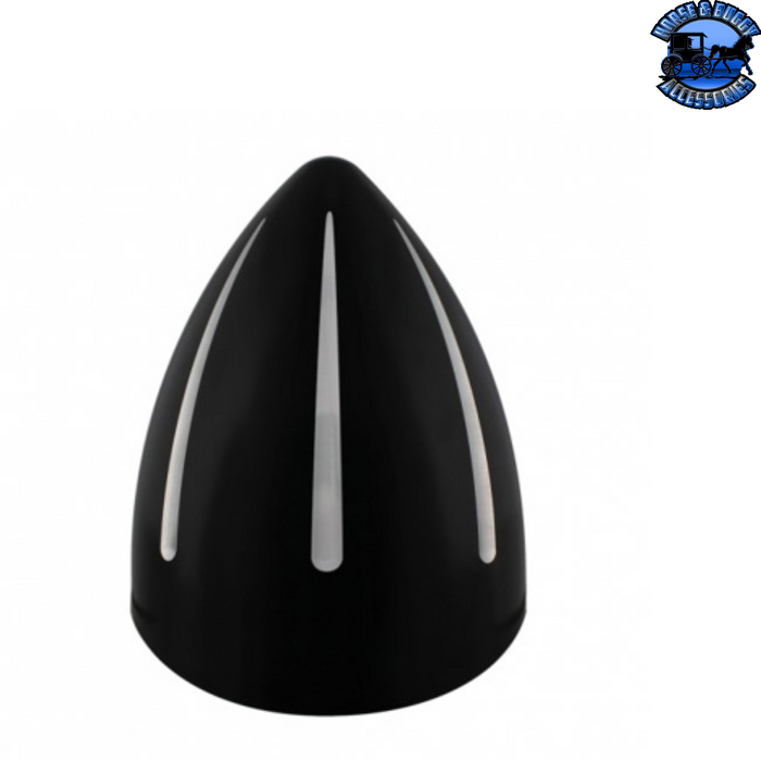 Black Black "Billet" Style Groove Headlight With Visor H4 Bulb With 34 White LED #32682 HEADLIGHT