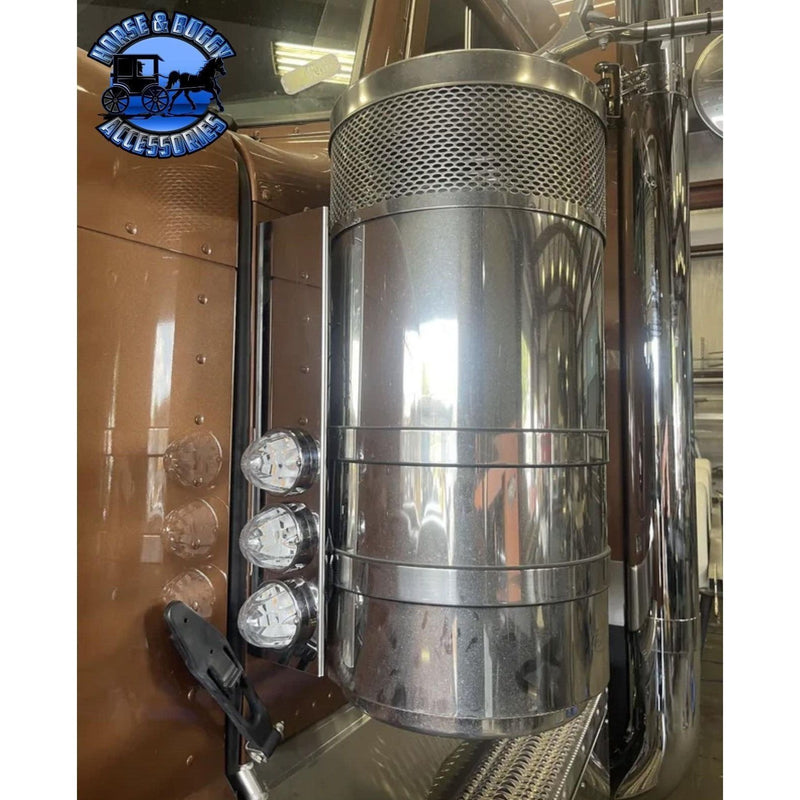 PETERBILT FRONT BREATHER PANELS-3 WATERMELON TIGHT ON BOTTOM (sold in pairs) #1750 AIR CLEANER BRACKET Dim Gray