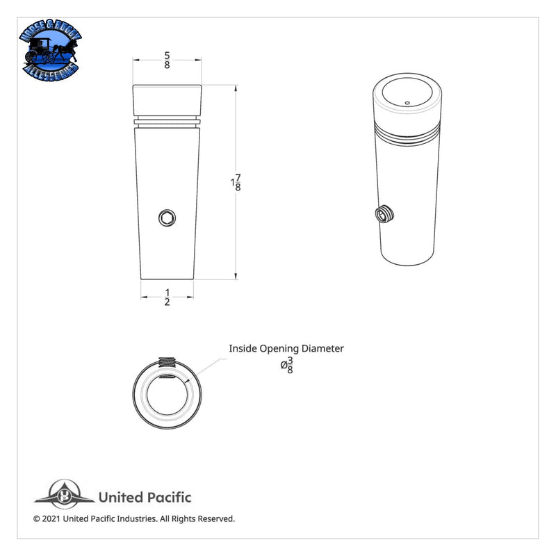 UP-40018P 1-7/8" Short Aluminum Toggle Switch Extension With Crystal For Kenworth - Red Crystal (2-Pack)