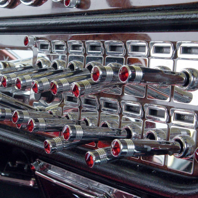 #40023P 2-1/4" Long Aluminum Toggle Switch Extension With Crystal For Kenworth - Red Crystal (2-Pack) TOGGLE SWITCH Dark Slate Gray