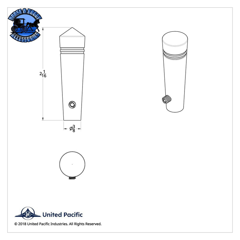 UP-40029P Short Peterbilt Toggle Switch Extension - Pointed (2-Pack)