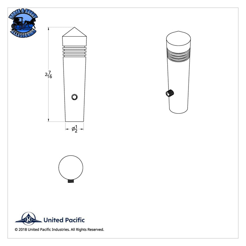 UP-40032P Long Kenworth Toggle Switch Extension - Pointed (2-Pack)