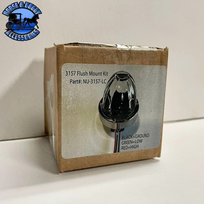 3 wire 3157 bulb-Sealed clear lens glass watermelon kit (bulb not included) #nu-3157-lc watermelon glass lens Gray