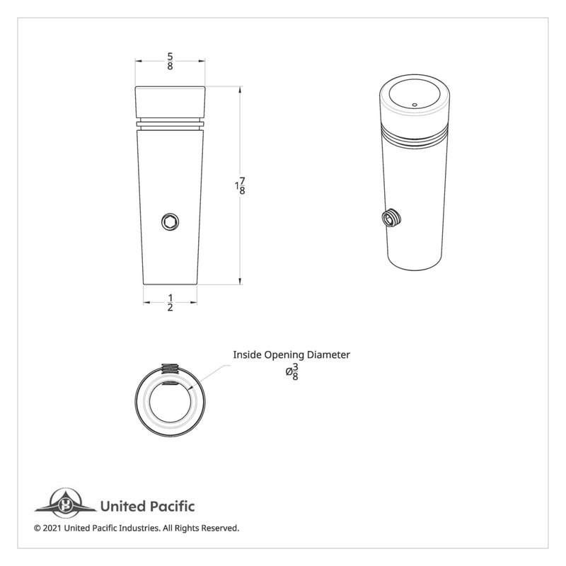 1-7/8" Short Aluminum Toggle Switch Extension With Crystal For Kenworth - Amber Crystal (sold by each)