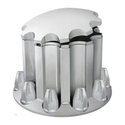 Chrome hub cover axle kit 33mm locking nuts w/tool w/cooling vents  #40190 UNIVERSAL Gray