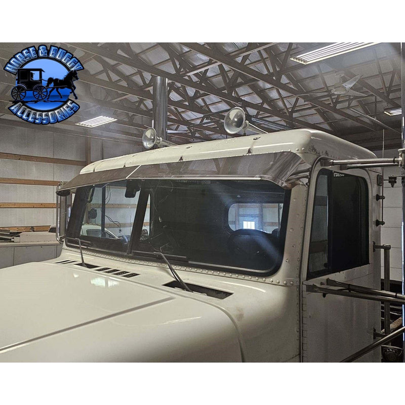 Rollin low Freightliner visor "timeless" (with bead roll) 9"x5" reverse bowtie 304 stainless #4053 Freightliner Visor Dark Slate Gray