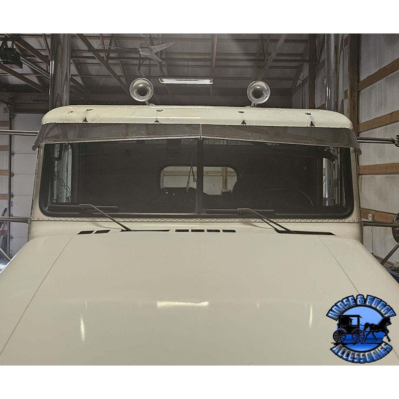 Rollin low Freightliner visor "timeless" (with bead roll) 9"x5" reverse bowtie 304 stainless #4053 Freightliner Visor Dark Slate Gray