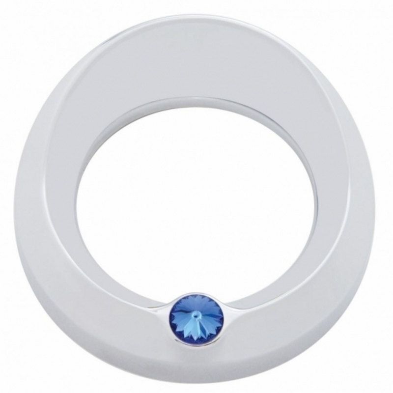 Bisel de calibre Signature Series con visera y cristal para medidor de velocidad/tacómetro de 3-3/4" de diámetro - Cristal azul